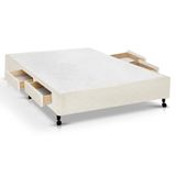 Cama Box Base C/gavetas Casal Poli Tecido Clean (138x27-c/4 Gavs) - Castor