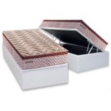 Cama Box Baú Solteiro: Colchão Molas Ensacadas Paropas Esplêndido Bordô + Base Crc Courano White