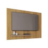 Painel Para Tv Até 75 Polegadas 1,80m Ripado Com Prateleira França Buriti / Fendi Caemmum Bur/fendi