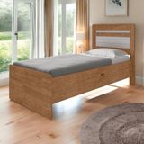Cama Baú Larissa Solteiro Naturale E Off White Framar