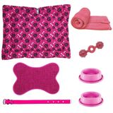 Kit Pet Rosa - Colchonete, Tapete E Acessórios