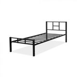 Cama Solteiro De Aço / Ferro Com Estrado De Aço / Ferro Cor:preto