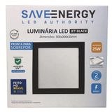 Luminária Plafon Led Sobrepor 25w Jet Black 5700k Bivolt