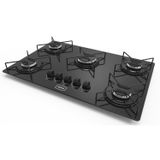 Cooktop 5 Bocas Mega Chama Realce Preto