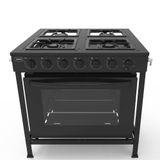 Fogão Industrial 4 Bocas Com Forno Realce Preto