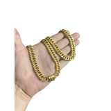 Cordão + Pulseira Grumet 11mm - Ouro 18k - Dourado 70cm