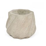 Cachepô De Concreto Decorativo Ondas 6cm Cinza Linha Eco