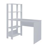 Mesa Escrivaninha Office Com Estante 3 Prateleiras Match Branco