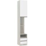 Mesa De Cabeceira Esquerdo Prime Plus Legno Crema C/ Branco