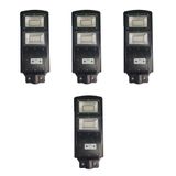 Luminaria Poste Solar 120w Kit 4 Unidades Led Sensor De