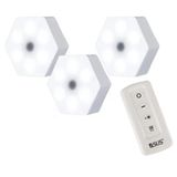 Luminaria Hexagonal Led 5w Com Controle Kit 3 Und Iluminaçao