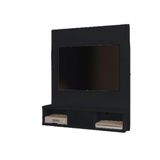 Painel Para Tv Em Ate 32 Polegadas 3 Nichos Preto Em Mdf