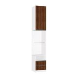 Mesa De Cabeceira Lado 1 Porta 2 Gavetas Branco C/nogueira