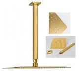 Chuveiro Ducha Teto Inox Dourado Slim 20x20 Luxo Quadrado