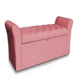 Recamier Baú Egeo 160x55 Suede Rosa - Bandiera Decor