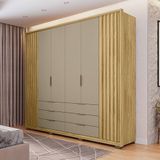 Guarda Roupa Casal Decorativo Decimus 6 Portas E 6 Gavetas Mdf/mdp Buriti/fendi G11 - Gran Belo