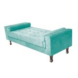 Recamier Baú Félix Solteiro 90 Cm Suede - Doce Sonho Móveis Azul Tiffany