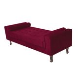 Recamier Baú Félix Solteiro 100 Cm Suede - Doce Sonho Móveis Bordô