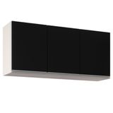 Armário Aéreo 120cm 3 Portas Virgínia Branco/preto