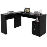 Mesa Para Escritorio De Canto Me4129 Preto Preto