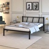 Cama Casal Em Aço Villa Super Resistente Estilo Industrial Preto