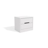 Mesa De Cabeceira Com 2 Gavetas Kappesberg S822 Branco Brilho