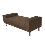 Recamier Baú Félix Solteiro 160 Cm Suede - Doce Sonho Móveis Marrom