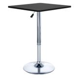 Mesa Alta Bar Bistro Apollo Quadrada 60 Cm Tampo Madeira Ajustável Preto