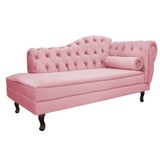 Diva Recamier Diana 160cm Lado Esquerdo Suede - Doce Sonho Móveis Rosa Bebê