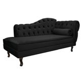 Diva Recamier Diana 160cm Lado Esquerdo Suede - Doce Sonho Móveis Preto