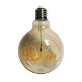 Lampada Led Love Vintage Mensagem 4w Branco Quente Casa Come