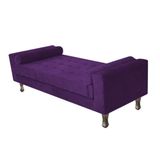 Recamier Baú Félix Solteiro 120 Cm Suede - Doce Sonho Móveis Roxo