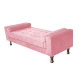Recamier Baú Félix Solteiro 160 Cm Suede - Doce Sonho Móveis Rosa Bebê