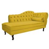 Diva Recamier Diana 140cm Lado Esquerdo Suede - Doce Sonho Móveis Amarelo