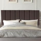 Painel Estofada Carla 160cm Queen Size Para Cama Box Quarto Corino Marrom - Gat Magazine