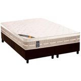 Cama Box King: Colchão Molas Bonnel Tecnopedic Premium + Base Crc Suede Brown(193x203)