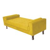 Recamier Baú Félix Solteiro 120 Cm Suede - Doce Sonho Móveis Amarelo