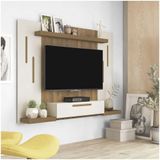 Painel De Tv Suspenso Artely Cronos Tv Até 50&#39;&#39; Off White/pinho