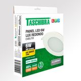 Painel De Led Redondo Embutir 6w Bivolt Taschibra 3000k Luz Quente