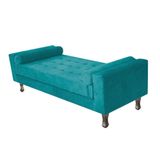 Recamier Baú Félix Solteiro 100 Cm Suede - Doce Sonho Móveis Azul Turquesa