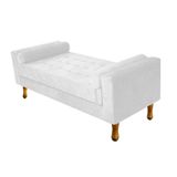 Recamier Félix Solteiro 120cm Suede Branco