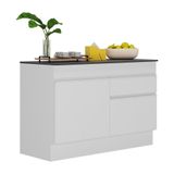 Balcão Cozinha Gabinete Pia 120 Cm 2 Portas 1 Gaveta Branco