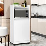 Balcão Armario Para Cozinha Duque 2 Portas Branco/preto Branco/preto