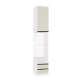 Mesa De Cabeceira Lado 1 Porta 2 Gavetas Branco C/kashmir