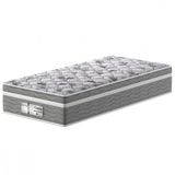 Colchão Solteiro 88x188x32 Evolution Molas Ensacadas Cinza Com Branco Pro Dormir Cinza Com Branco