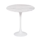 Mesa Saarinen Lateral Espírito Santo 51cm - Base Branca