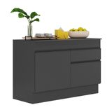 Balcão Cozinha Gabinete Pia 120 Cm 2 Portas 1 Gaveta Preto