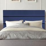 Cabeceira Estofada Argentina 195cm King Size Para Cama Box Quarto Suede Azul Marinho