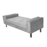 Recamier Baú Félix Solteiro 100 Cm Suede - Doce Sonho Móveis Cinza