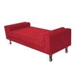 Recamier Baú Félix Solteiro 160 Cm Suede - Doce Sonho Móveis Vermelho